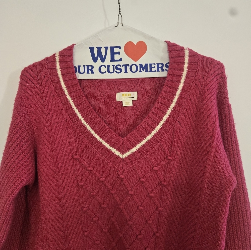 Maeve Tilly Vneck Sweater Nwot - Picture 3 of 5